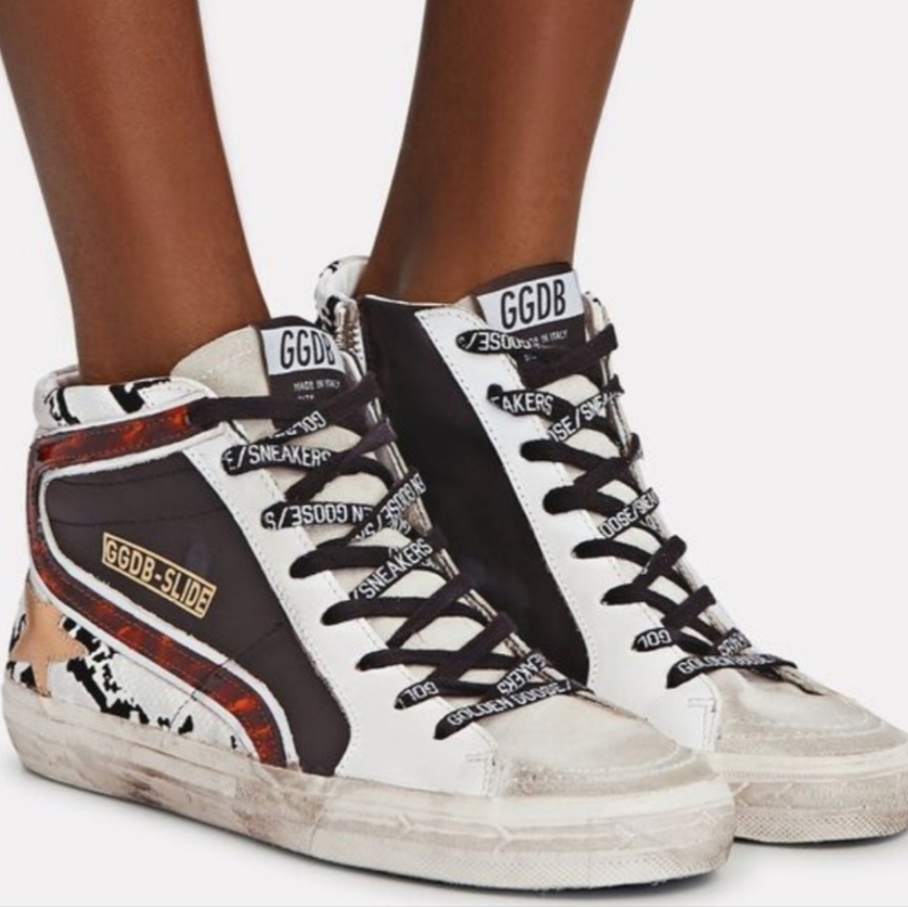 Golden Goose | GGDB Snake and Tortoise Print Slides Hi Top Sneakers